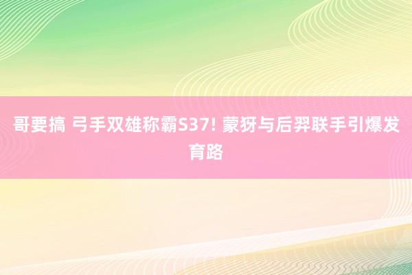 哥要搞 弓手双雄称霸S37! 蒙犽与后羿联手引爆发育路