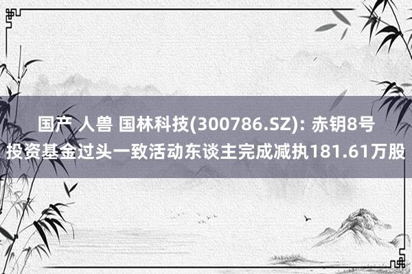 国产 人兽 国林科技(300786.SZ): 赤钥8号投资基金过头一致活动东谈主完成减执181.61万股