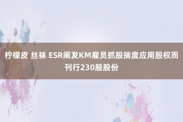 柠檬皮 丝袜 ESR阐发KM雇员抓股揣度应用股权而刊行230股股份