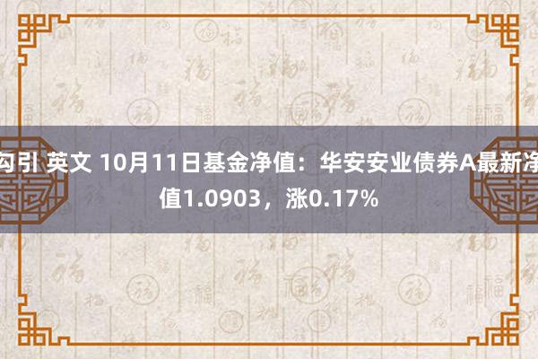 勾引 英文 10月11日基金净值：华安安业债券A最新净值1.0903，涨0.17%