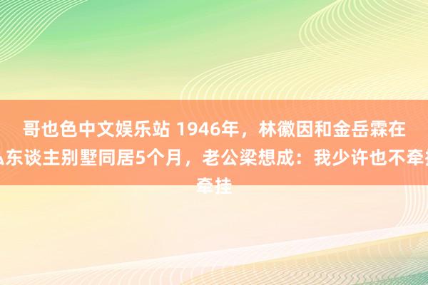 哥也色中文娱乐站 1946年，林徽因和金岳霖在私东谈主别墅同居5个月，老公梁想成：我少许也不牵挂