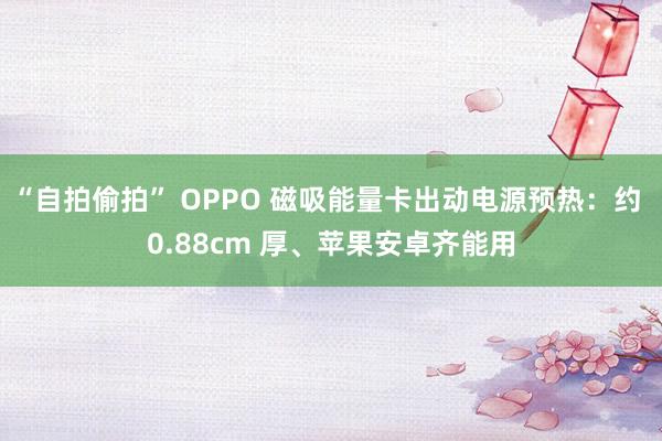 “自拍偷拍” OPPO 磁吸能量卡出动电源预热：约 0.88cm 厚、苹果安卓齐能用