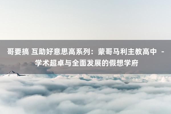 哥要搞 互助好意思高系列：蒙哥马利主教高中 － 学术超卓与全面发展的假想学府