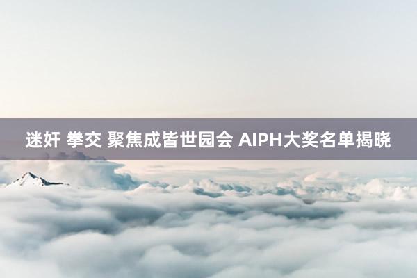 迷奸 拳交 聚焦成皆世园会 AIPH大奖名单揭晓