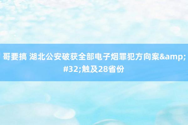 哥要搞 湖北公安破获全部电子烟罪犯方向案&#32;触及28省份