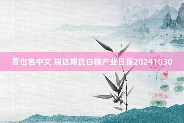 哥也色中文 瑞达期货白糖产业日报20241030