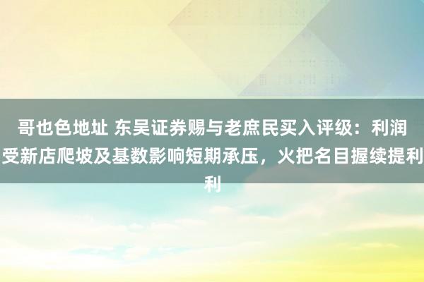 哥也色地址 东吴证券赐与老庶民买入评级：利润受新店爬坡及基数影响短期承压，火把名目握续提利