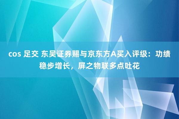 cos 足交 东吴证券赐与京东方A买入评级：功绩稳步增长，屏之物联多点吐花