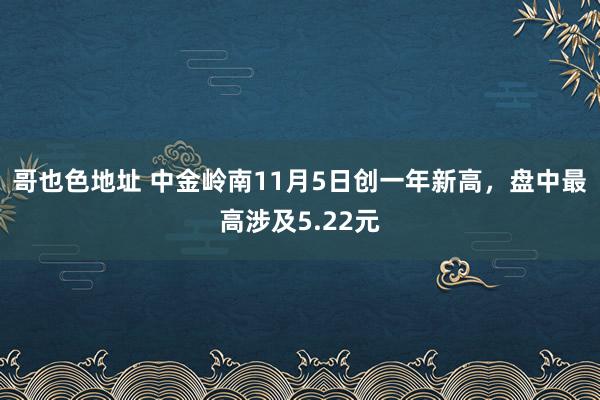 哥也色地址 中金岭南11月5日创一年新高，盘中最高涉及5.22元