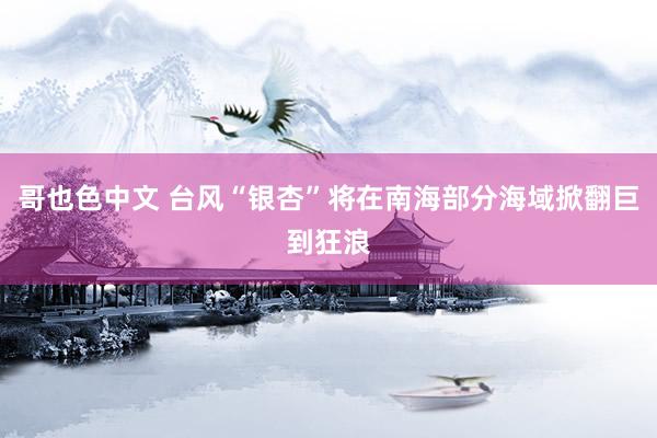 哥也色中文 台风“银杏”将在南海部分海域掀翻巨到狂浪