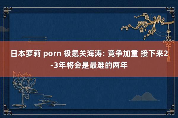 日本萝莉 porn 极氪关海涛: 竞争加重 接下来2-3年将会是最难的两年