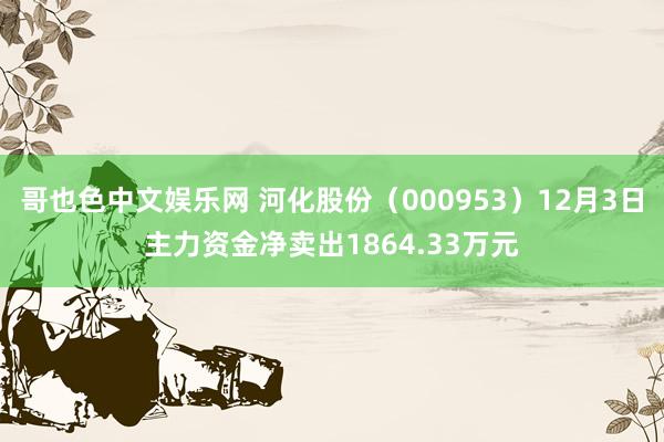 哥也色中文娱乐网 河化股份（000953）12月3日主力资金净卖出1864.33万元