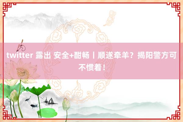 twitter 露出 安全+酣畅丨顺遂牵羊？揭阳警方可不惯着！