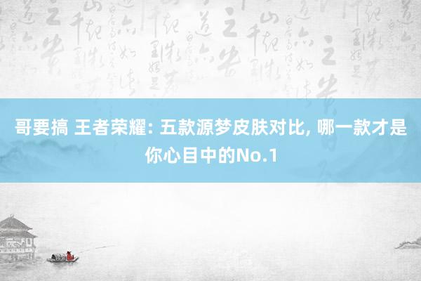 哥要搞 王者荣耀: 五款源梦皮肤对比， 哪一款才是你心目中的No.1