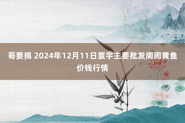 哥要搞 2024年12月11日寰宇主要批发阛阓黄鱼价钱行情