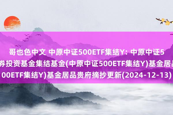 哥也色中文 中原中证500ETF集结Y: 中原中证500交游型怒放式指数证券投资基金集结基金(中原中证500ETF集结Y)基金居品贵府摘抄更新(2024-12-13)