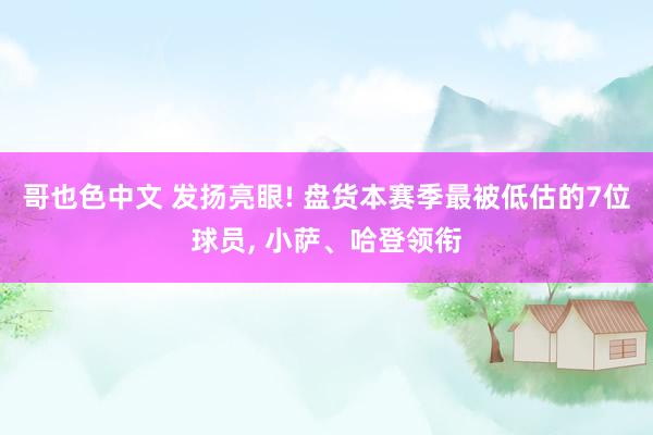 哥也色中文 发扬亮眼! 盘货本赛季最被低估的7位球员， 小萨、哈登领衔