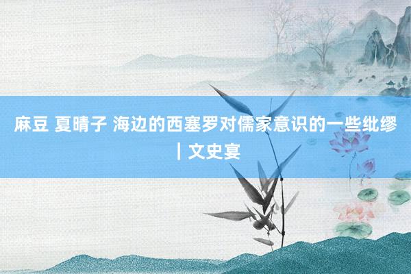 麻豆 夏晴子 海边的西塞罗对儒家意识的一些纰缪｜文史宴