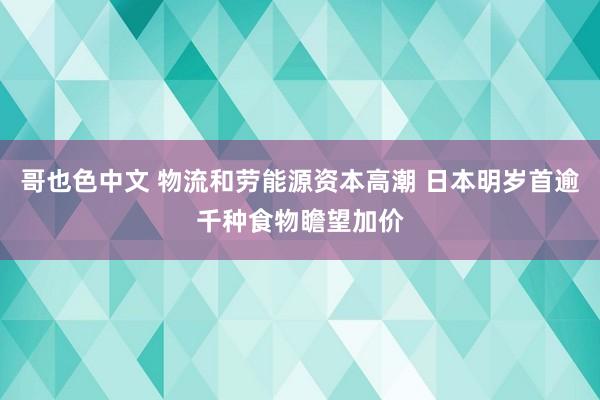 哥也色中文 物流和劳能源资本高潮 日本明岁首逾千种食物瞻望加价