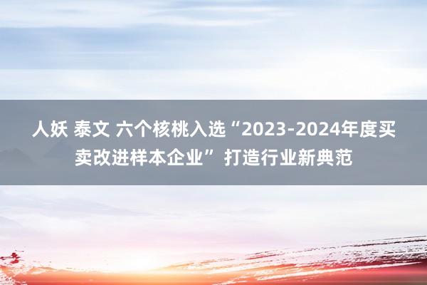 人妖 泰文 六个核桃入选“2023-2024年度买卖改进样本企业” 打造行业新典范