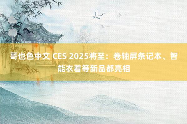 哥也色中文 CES 2025将至：卷轴屏条记本、智能衣着等新品都亮相