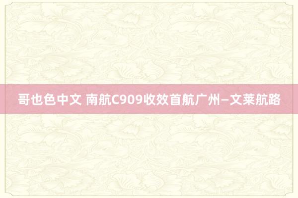 哥也色中文 南航C909收效首航广州—文莱航路