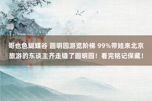 哥也色蝴蝶谷 圆明园游览阶梯 99%带娃来北京旅游的东谈主齐走错了圆明园！看完铭记保藏！