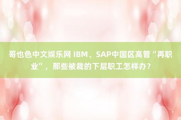 哥也色中文娱乐网 IBM、SAP中国区高管“再职业”，那些被裁的下层职工怎样办？