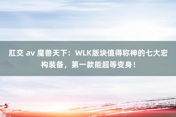 肛交 av 魔兽天下：WLK版块值得称神的七大宏构装备，第一款能超等变身！