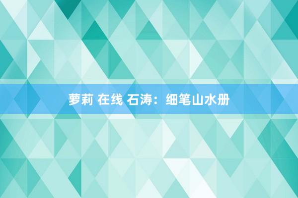 萝莉 在线 石涛：细笔山水册