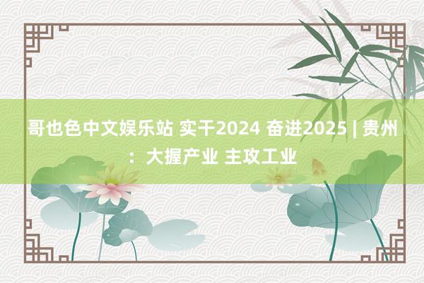 哥也色中文娱乐站 实干2024 奋进2025 | 贵州：大握产业 主攻工业